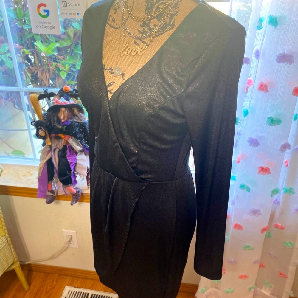 Free Press Black Shimmery Short Dress Size Medium.